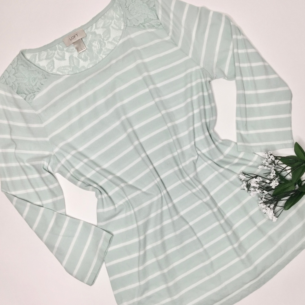 Ann Taylor Loft Tunic Top Blouse Sz L Mint Green